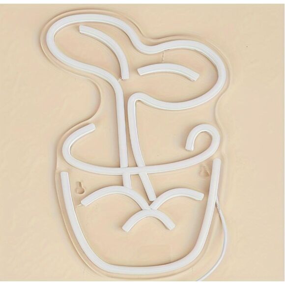 LED Neon Seed Plant in a Flower Pot Light Wall or Desk 12" x 7.9" - Picture 6 of 7